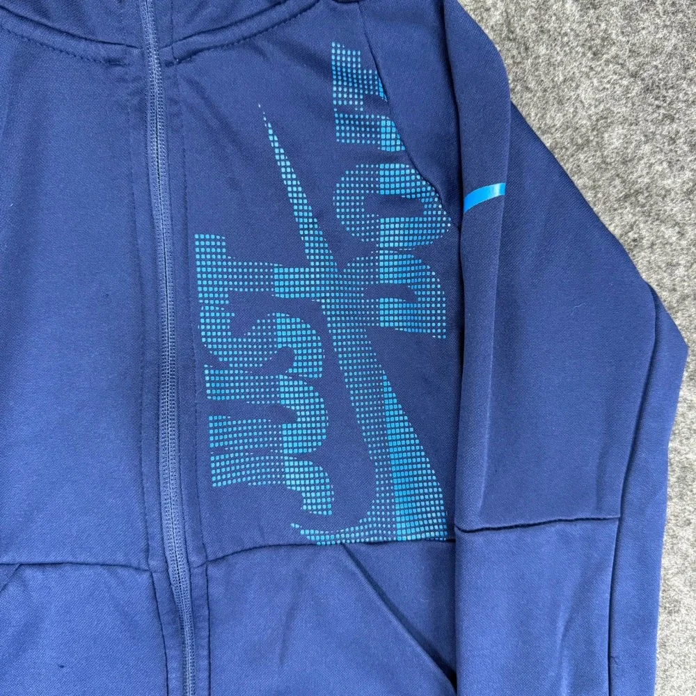 Nike Dri-Fit Full Zip Hoodie Kids Size‎ 4T Blue Just Do It Graphic